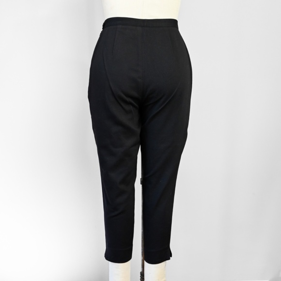 100% Cotton retro cigarette pants - high waist black 50s style capris - Picture 9 of 16